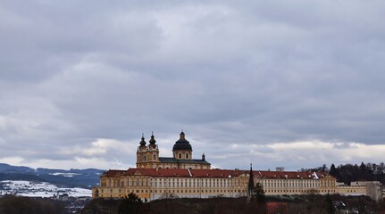 Stift Melk in der Wachau, Österreich im Winter