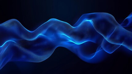 Abstract Blue Wave Digital Design - Futuristic Technology Art