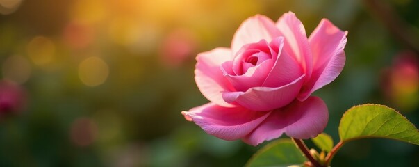 Obraz premium Stunning pink tabebuia rosea petals unfurl in warm sunlight, garden, nature, petal