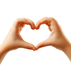 Obraz premium Photograph of two hands forming a heart shape isolated on transparent or white background, PNG file.