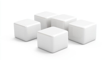 Fototapeta premium Elegant White Geometric Cubes for Modern Design