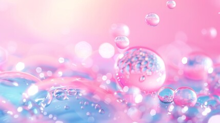 Pastel Dream: Abstract Bubbles in Pink and Blue