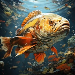 tropical fish in aquarium By Generated AI