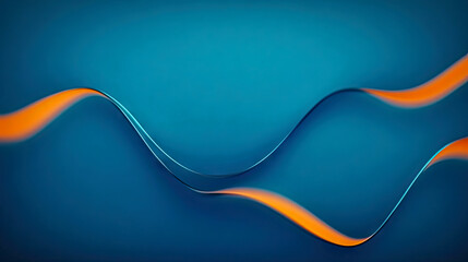 Fototapeta premium Smooth blue background with orange wave