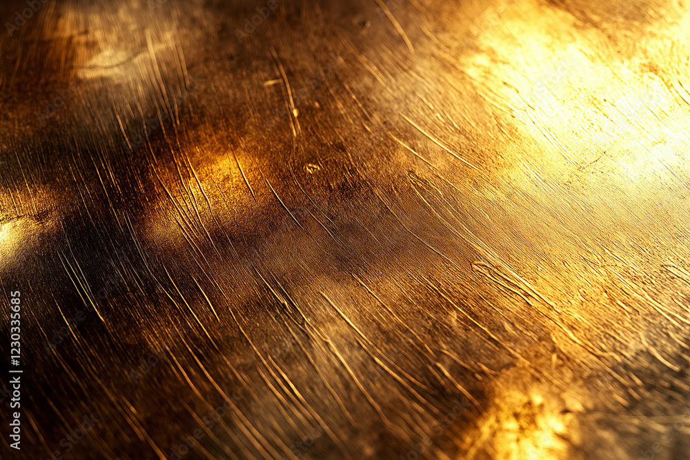 Poster a metallic surface with scratches and light reflections