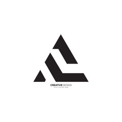 Triangle letter a c l modern unique shape creative monogram logo. A logo. L logo. C logo