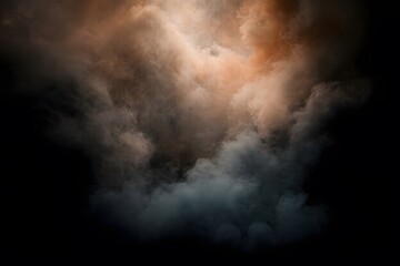Dark Fog with Muted Orange and Gray Streaks in Ethereal Atmosphere