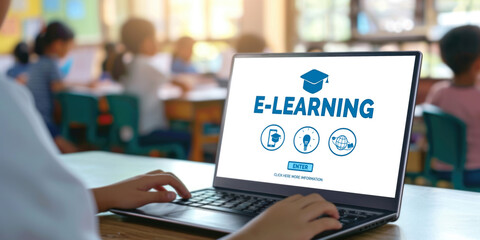 E-learning website with brisk sofware for student to study online on the internet network