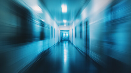 Blurred corridor of a doctor's surgery.
