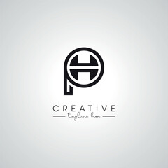 PH HP Letter Modern Alphabet Logo Design. Initial Based Vector Template.