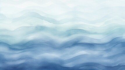 Obraz premium A serene abstract watercolor depiction of soft blue and white waves, conveying calmness and tranquility.
