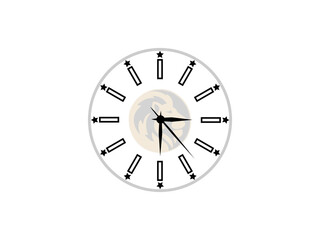 Time Flat Design Education Icon with Side Shadow.Time icon collection. Outline clock elements with editable stroke. Vector illustration. Flat long shadow clock icon isolated. Classic clock.Clock showi