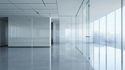 Modern Empty Office Space with City View