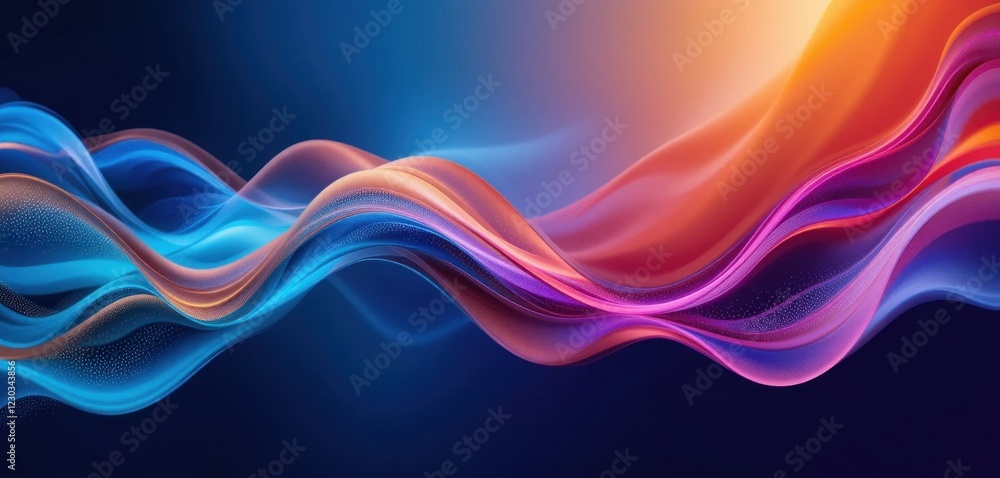 Poster Abstract colorful flowing waves background with soft light and gradient smooth transition