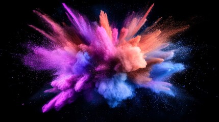Fototapeta premium Explosive Colorful Powder Burst - Abstract Artistic Design