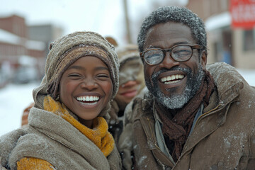 Family With White Teeth Laughing