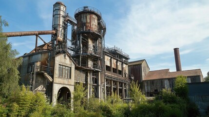Abandoned Industrial Complex: A Rusty Remnant of Industry