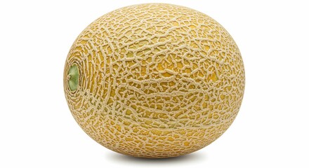 Single Ripe Cantaloupe Melon Isolated on a White Background