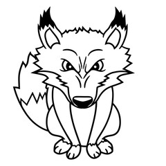 Fox Evil Eye Dangerous Red Fox Wild Animal Angry Design Lover Art Vector Illustration Card T-Shirt Poster Sticker Graphic Print Decorative Drawing Isolated Logo Decoration Symbol Creative Cool Style
