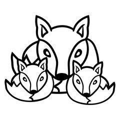 3 Foxes Friends Family Three Kids Crew Team Sweet Design Lover Art Vector Illustration Card T-Shirt Poster Sticker Graphic Print Decorative Drawing Isolated Logo Decoration Symbol Creative Cool Style
