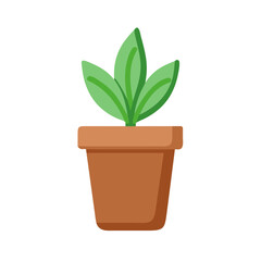 Obraz premium Potted plant, flat style