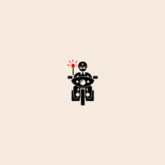 Police Motorbike icon flat vector design. 