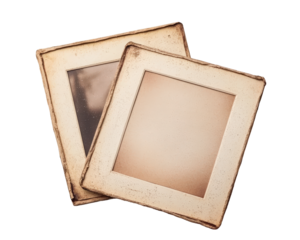 Isolated Pair of Vintage Slide Frames with Aged Texture