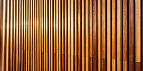 Obraz premium Natural Brown Wood Lath Line Pattern Texture Background - Architectural Photography