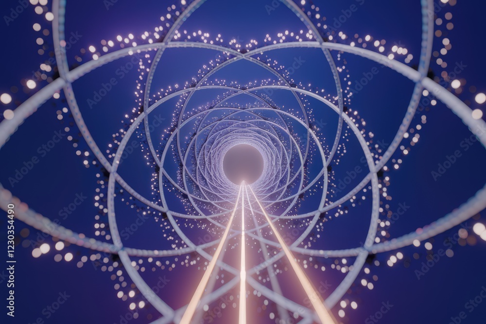 Poster A mesmerizing spiral tunnel of lights, creating an illusion of depth and endlessness.