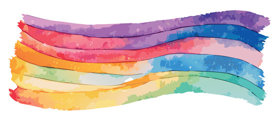 Obraz premium Film & VideoWatercolor brush strokes background, rainbow colors, isolated, for design