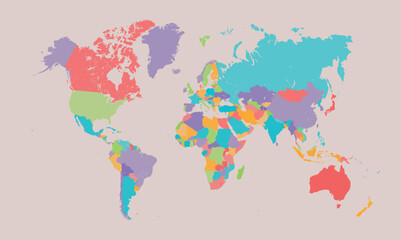 Illustration of a Gradient color map of world