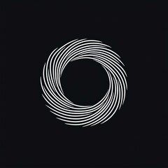 Spiral pattern in white on black background