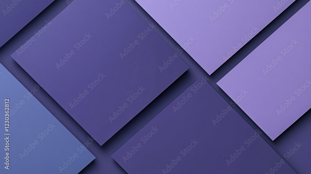 Poster Abstract geometric pattern of overlapping purple squares with subtle shadowing.