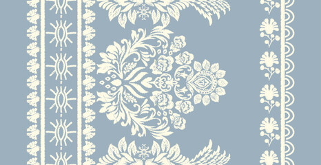 Motifs African boho paisley Floral Ikat pattern embroidery border. Ethnic ikat floral Ethnic Indian Pattern Ikat pattern Ethnic Pattern.Border Indian floral Aztec embroidery border seamless patterns.