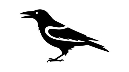 simple silhouette of a crow shape in vector