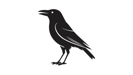 very simple shape of a crow silhouette vector illustration