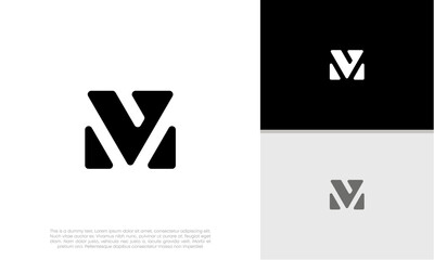 Initials M logo design. Initial Letter Logo. Innovative high tech logo template.	