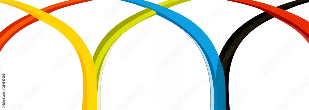 Aufkleber abstract colorful curved lines dynamic design background illustration art red card blue style image