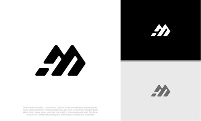 Initials M logo design. Initial Letter Logo. Innovative high tech logo template.	
