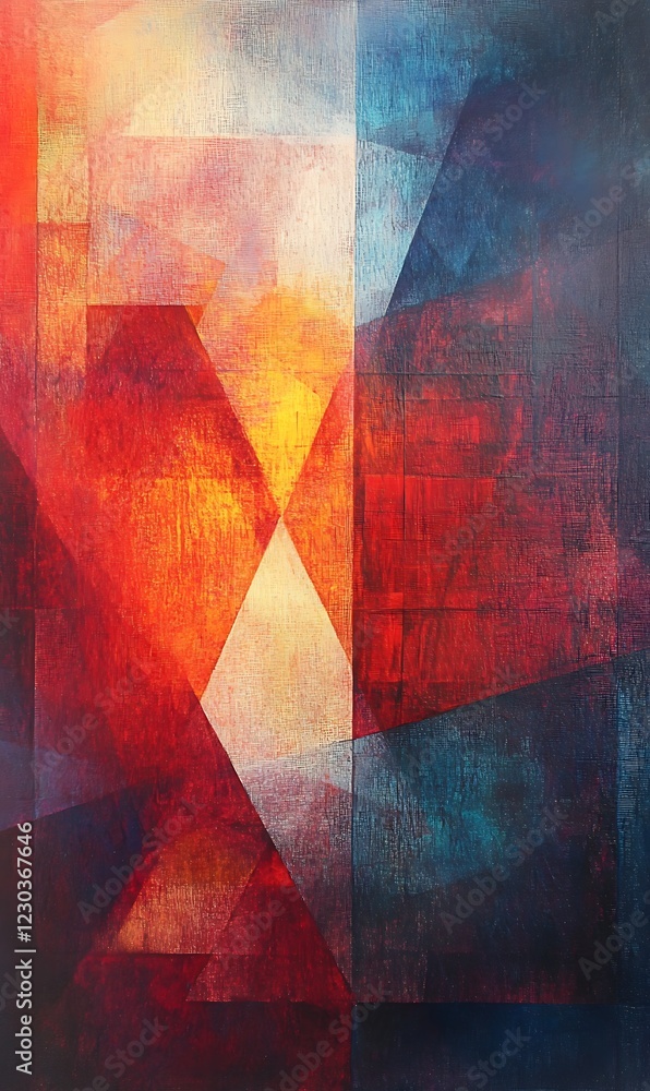Poster stylish digital backdrop with abstract diagonal lines and geometric shapes in a harmonious mix of wa