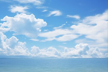Heavenly Horizon: Vast Blue Ocean Meeting the Sky in a Majestic Ciel