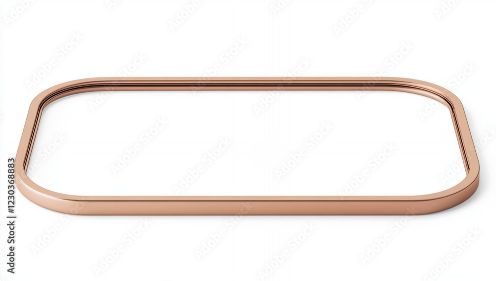 Aufkleber modern rose gold metal frame rectangular shape empty design element art line flat style clean shiny