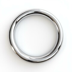 Minimalist silver metal ring on white background elevating modern aesthetic