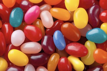 Jelly Belly Logo Design. A Colorful Symbol for a Jelly Bean Candy Company. Jelly Belly Pack in Cardboard Box