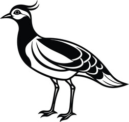 A beautiful Lapwing isolated vector illustration, Premium quality Lapwing silhouette vector art, Lapwing icon design
