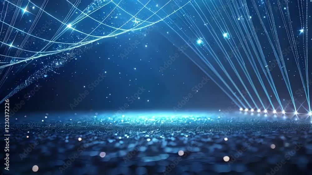 Poster abstract background with glowing lines and patterns on a dark blue background, beautiful background,