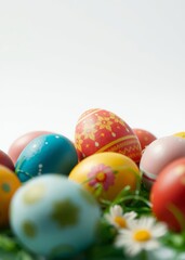Colorful easter eggs isolated on white easter egg holiday illustration celebration easter