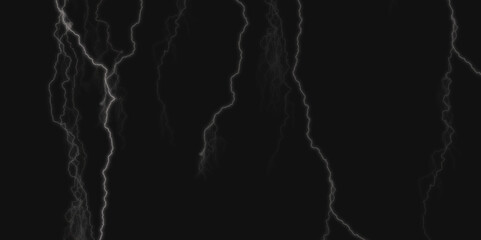 Thunder Stock Image In Black Background. Massive lightning bolt with branches isolated on black background.