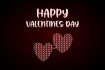 Happy valentines day , love and special text ,in white AND RED color and lots of love shapes premium heart shape