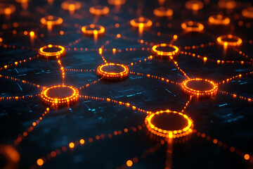 An abstract digital background representing charity and selfless giving, featuring glowing hands offering light or energy.